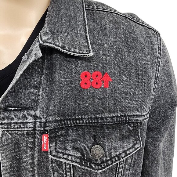 88Rising Higher Brothers Black Levis Jean Jacket, Men's Medium - Picture 3 of 14